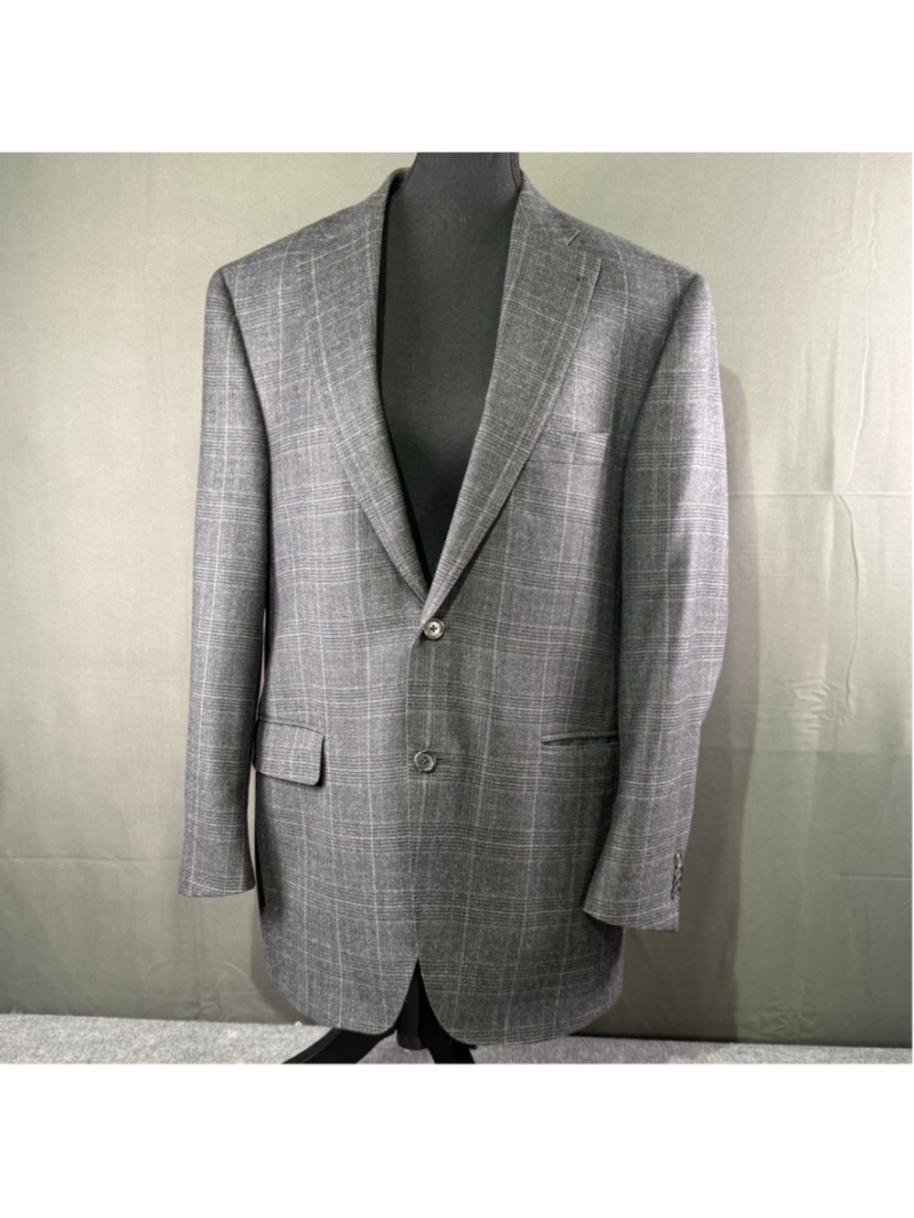 Peter Millar Blazer Men 40R VTG Wool Plaid Sport Coat Canada Made Gray Old Money